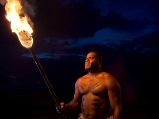 Fijian Warrior Torch Lighting