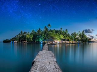 Toberua Island & Jetty on a Starry Night